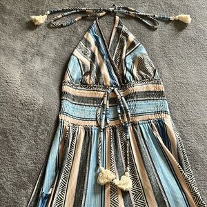 Venus Tassel Halter V-Neck Pants Jumpsuit